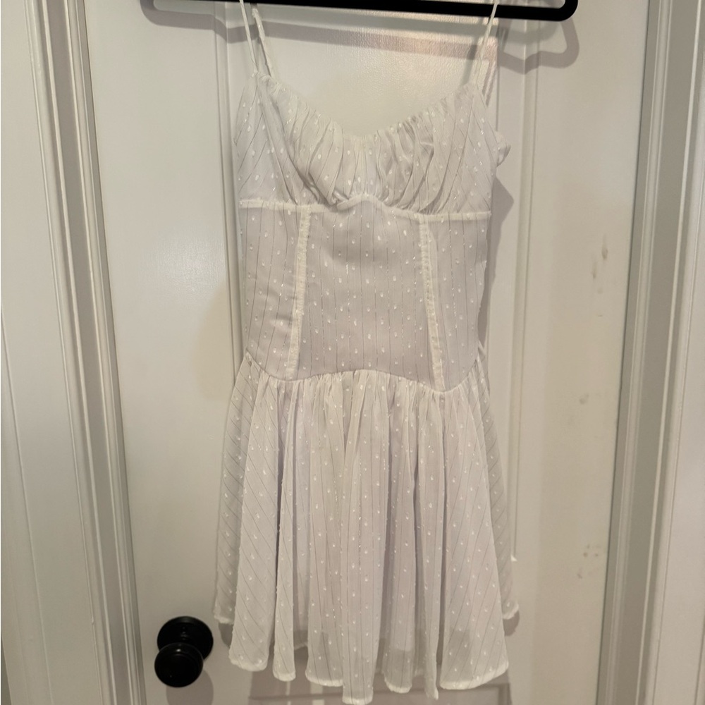 Lucy in the Sky White Swiss Dot Mini Dress